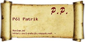 Pól Patrik névjegykártya